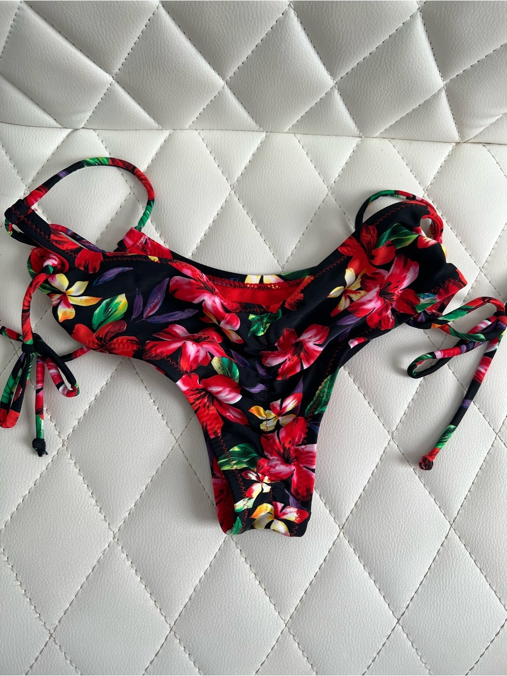 Forever Young Black Floral Tie-Side Kids One-Piece Swimsuit